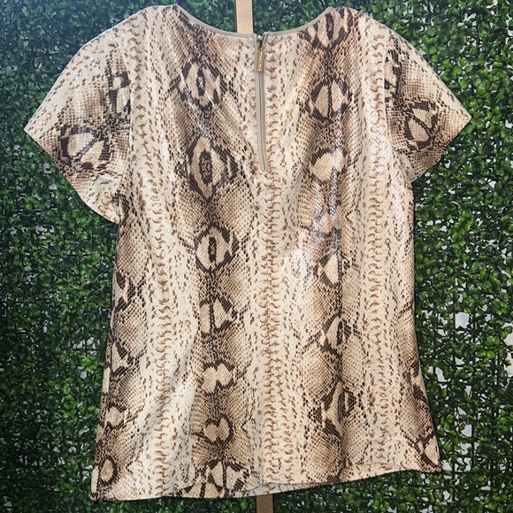 Michael Michael Kors Waxed Snake Animal Print Career Blouse Top size 4 - Picture 7 of 8